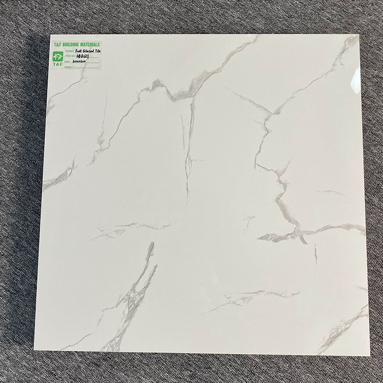 White Marble Glazed Tiles Ceramic Flooring Porcelain Tiles 600X600 For Floor And Wall