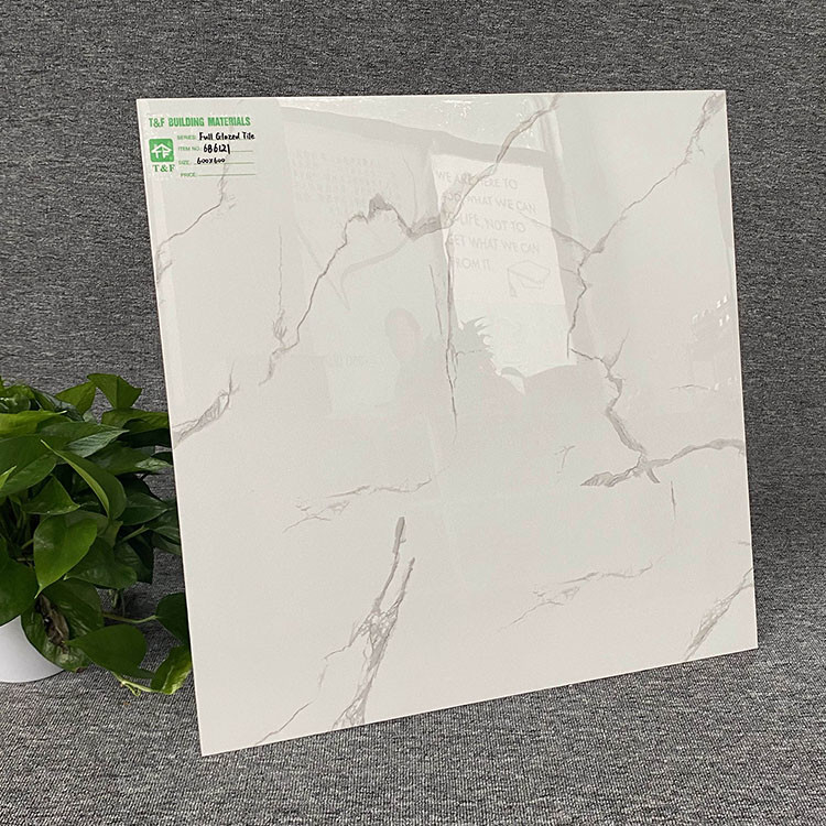 White Marble Glazed Tiles Ceramic Flooring Porcelain Tiles 600X600 For Floor And Wall