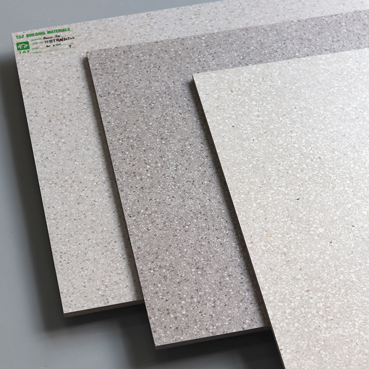 60x60cm White Gray Small Pots Anti Skid Rustic Flooring Porcelain Terrazzo Tile