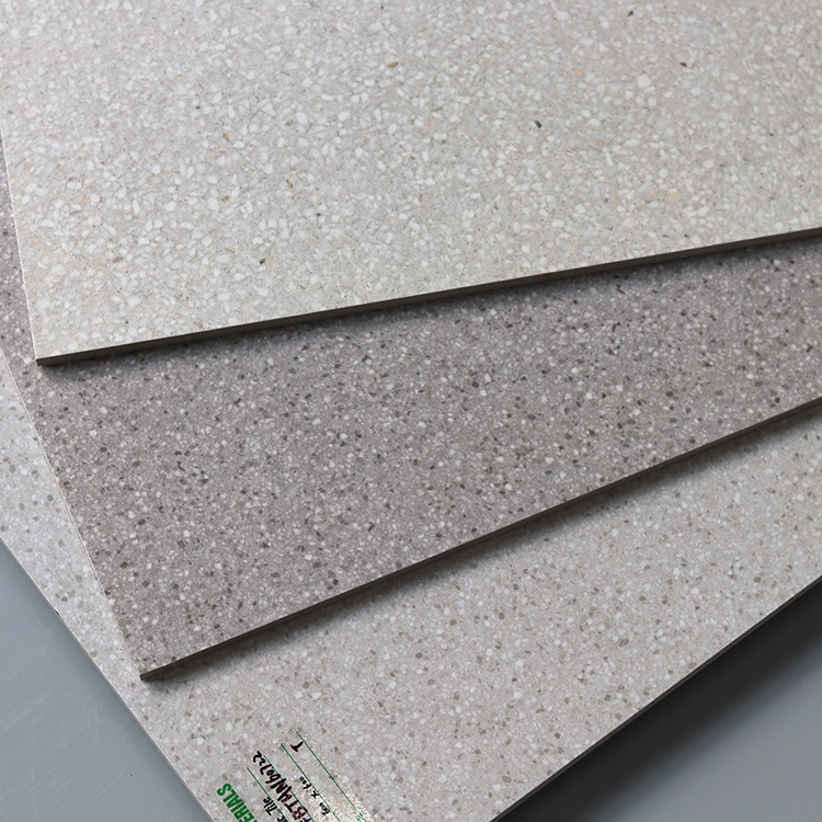 60x60cm White Gray Small Pots Anti Skid Rustic Flooring Porcelain Terrazzo Tile