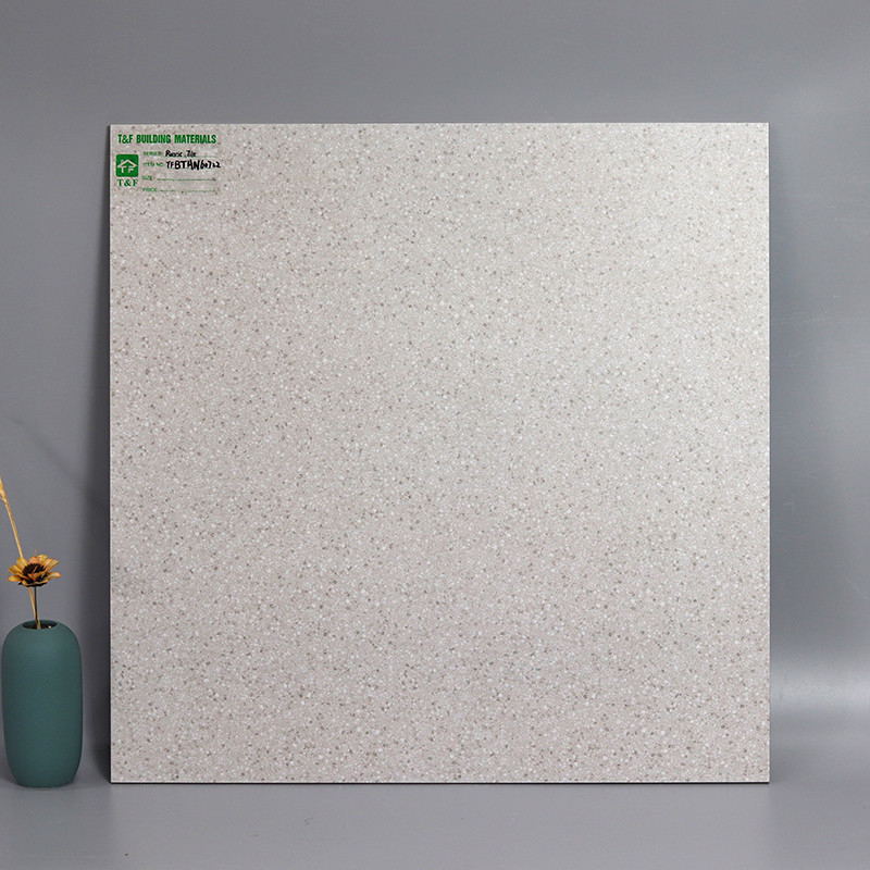 60x60cm White Gray Small Pots Anti Skid Rustic Flooring Porcelain Terrazzo Tile