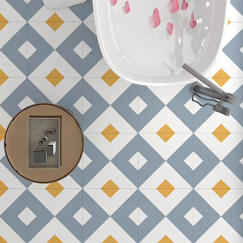 Porcelain Rustic Decorative Flower Tile For Kitchen Bedroom Washroom Floor And Wall
