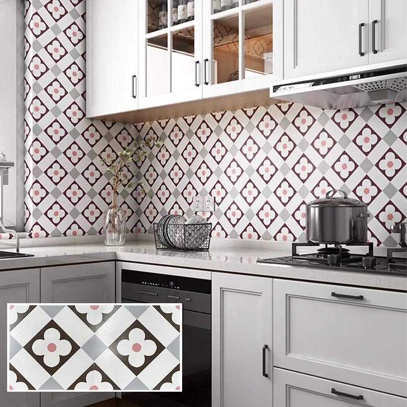30x30 Glazed Ceramic Tiles Nordic Style Small Square Mosaic Flower Balcony Floor Tiles