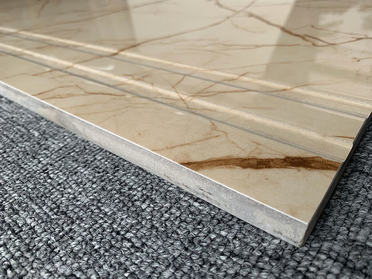Modern Staircase Porcelain Tile Steps Anti Slip Full Body Groove Integrated Contemporary