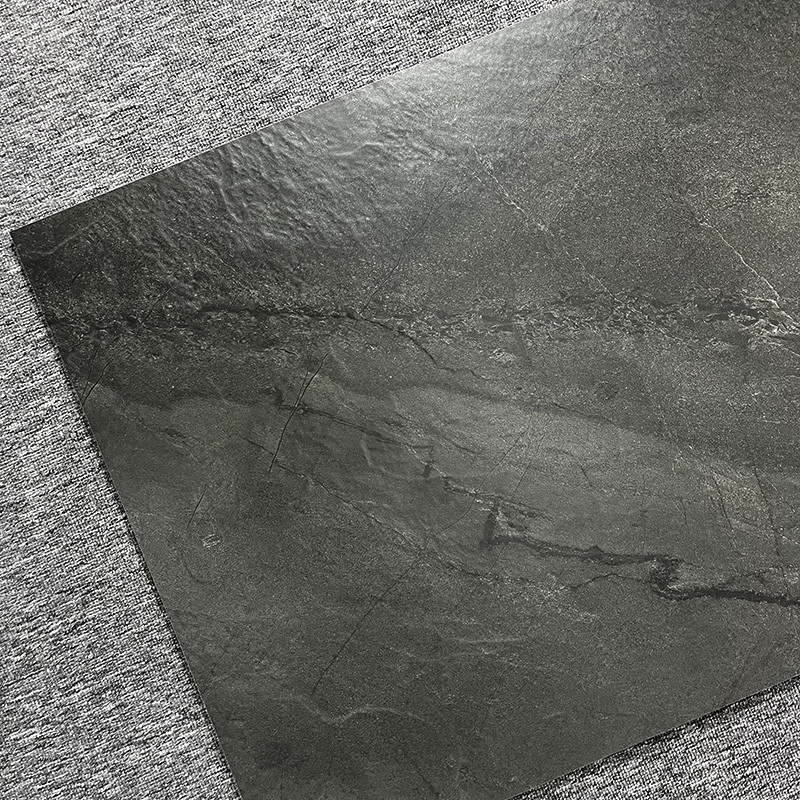 Non Slip Matt 60 X 120 Glazed Ceramic Tiles Rustic Dark Grey For Living Room Floor