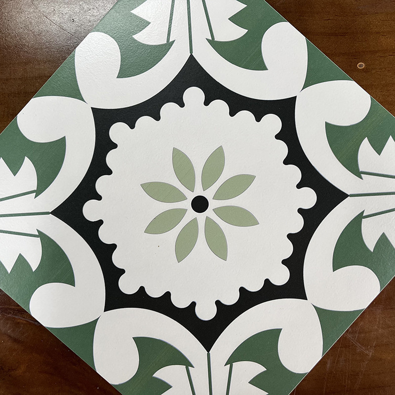 Kitchen Wall Painted Floral Porcelain Tile , Outdoor Interior Floor Flower Pattern Tiles