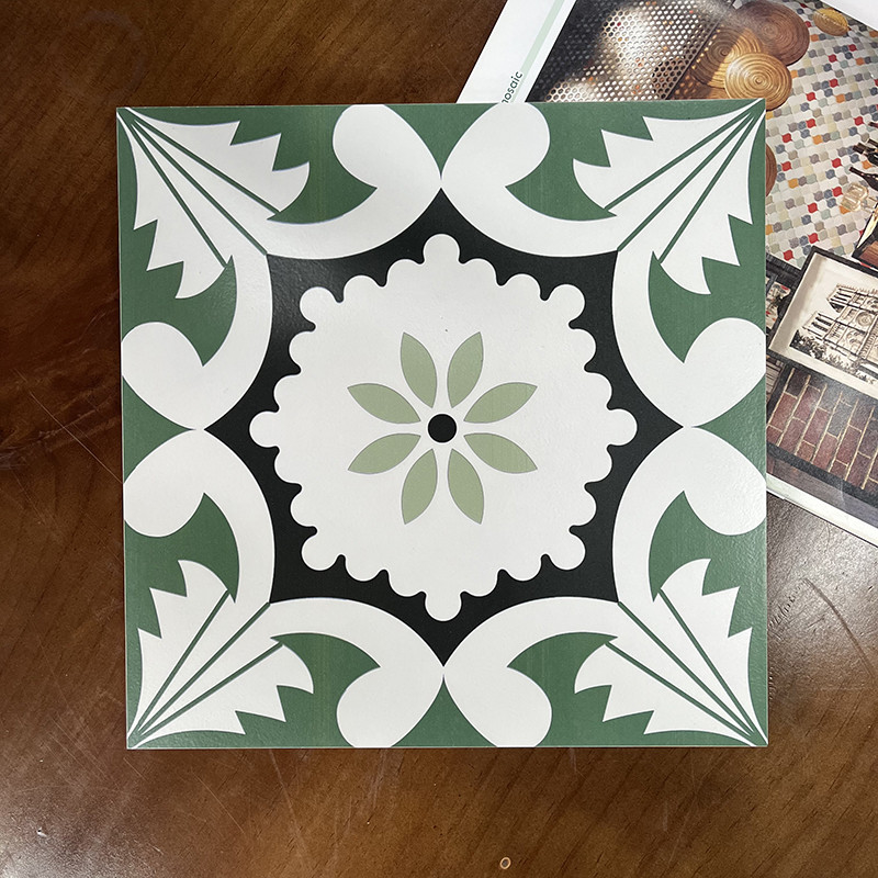Kitchen Wall Painted Floral Porcelain Tile , Outdoor Interior Floor Flower Pattern Tiles