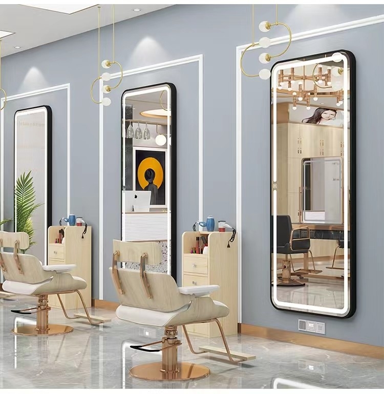Large LED Backlit Hair Salon Full Length Mirrors Oversize Dressing Mirror