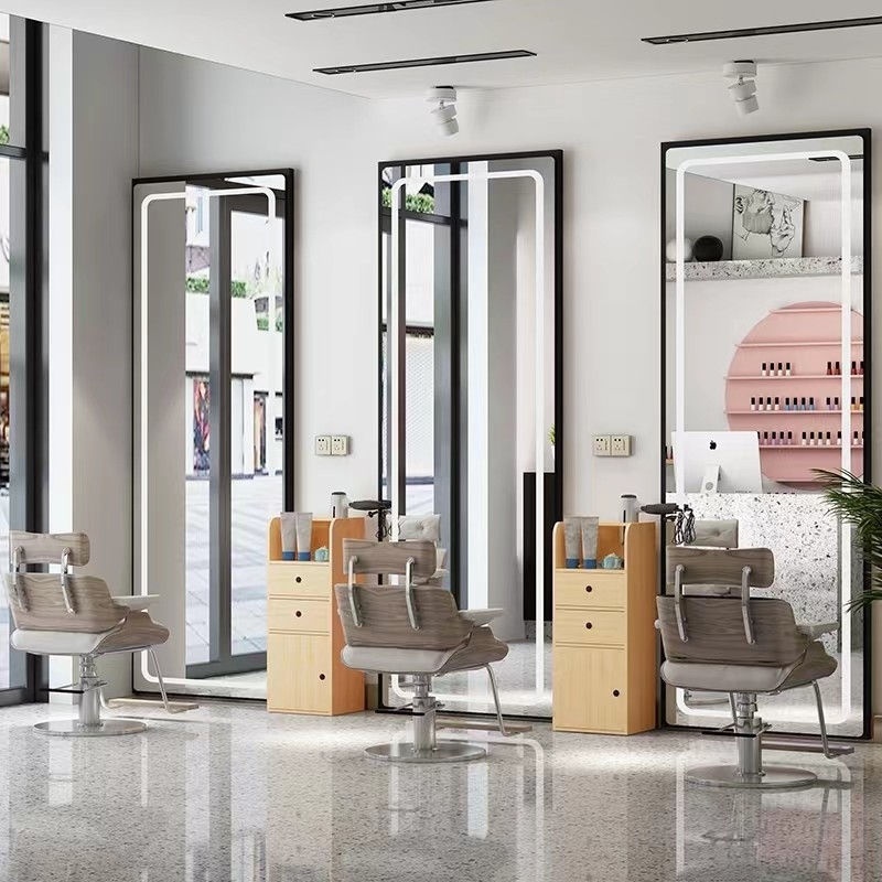 Large LED Backlit Hair Salon Full Length Mirrors Oversize Dressing Mirror