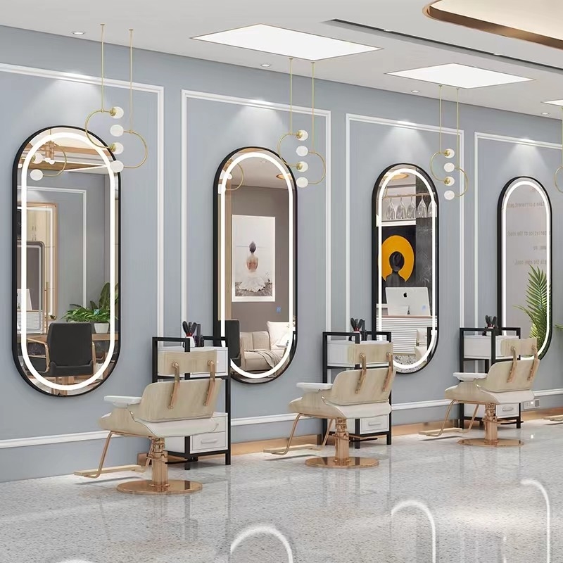 Large LED Backlit Hair Salon Full Length Mirrors Oversize Dressing Mirror