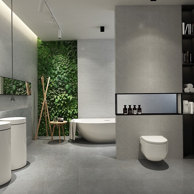 Anti Slip Glazed Porcelain Tiles 600x600mm Cement Floor Tiles For Kitchen / Bathroom