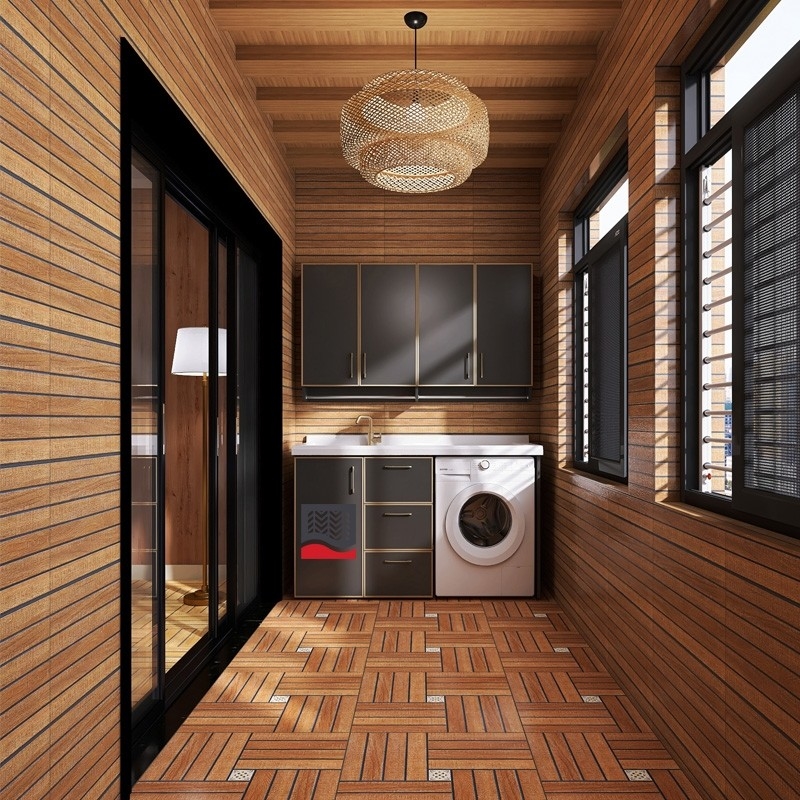Outdoor Non Slip Wood Grain Porcelain Rustic Tiles For Patio Garden Yard Terrace Balcony
