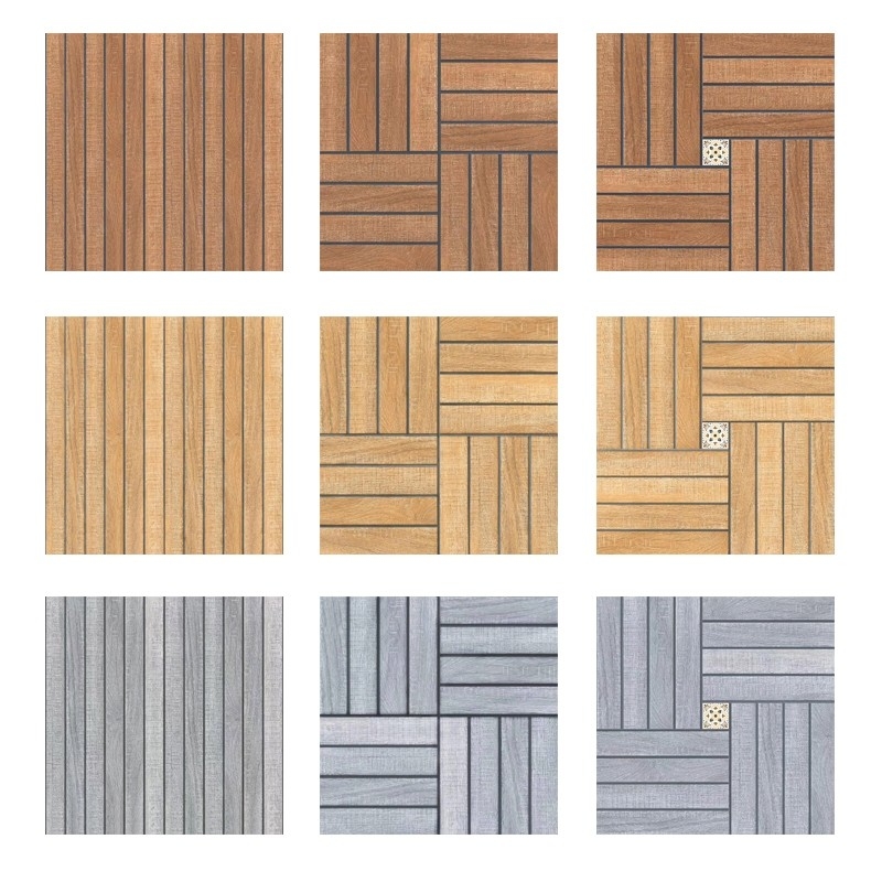 Outdoor Non Slip Wood Grain Porcelain Rustic Tiles For Patio Garden Yard Terrace Balcony