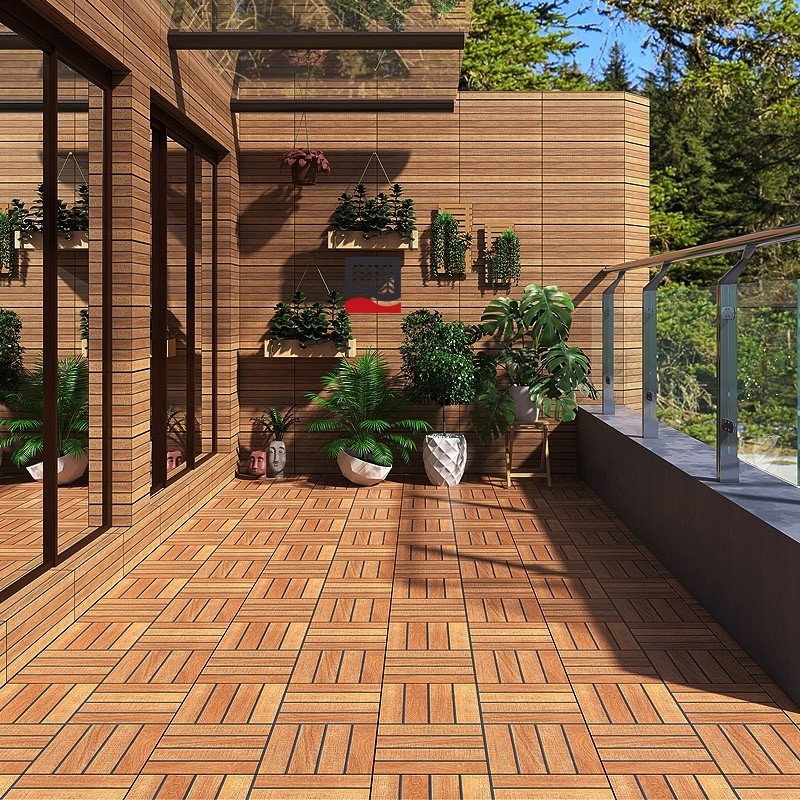 Outdoor Non Slip Wood Grain Porcelain Rustic Tiles For Patio Garden Yard Terrace Balcony