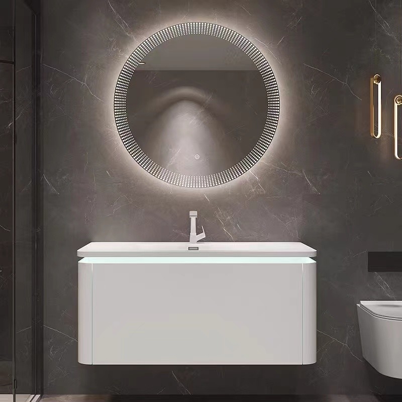Luxury Hotel Modern Bathroom Vanity Mirror Cabinet Single Sink Wall Hanging Type