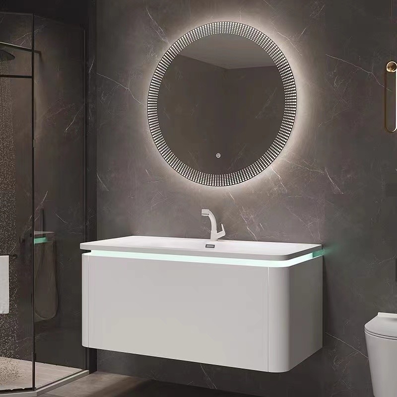 Luxury Hotel Modern Bathroom Vanity Mirror Cabinet Single Sink Wall Hanging Type