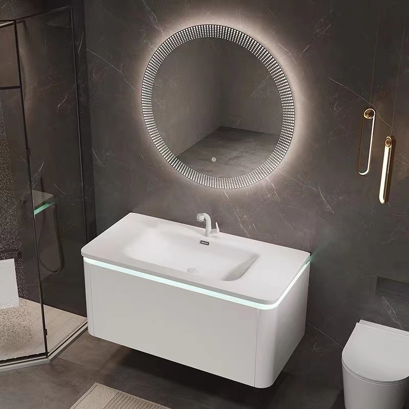 Luxury Hotel Modern Bathroom Vanity Mirror Cabinet Single Sink Wall Hanging Type
