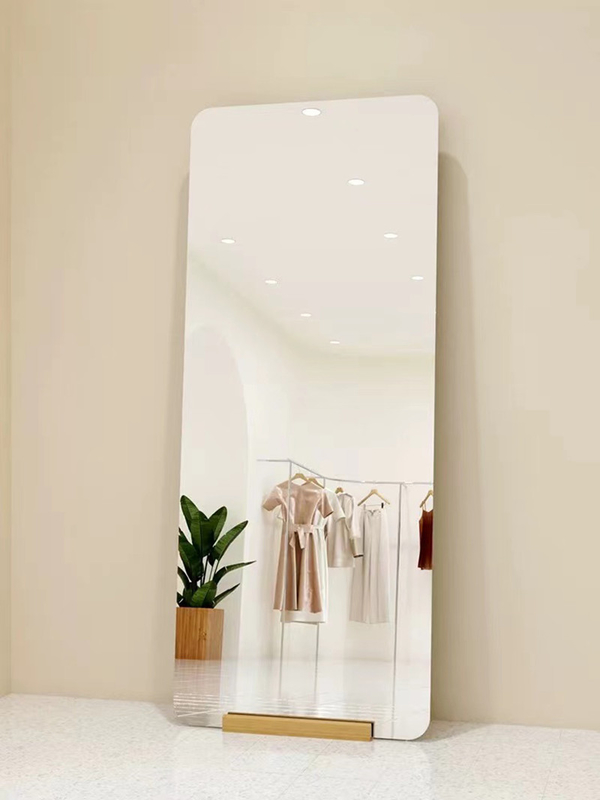Barber Hair Salon Black And Gold Large Floor Upright Mirror For Salon Station