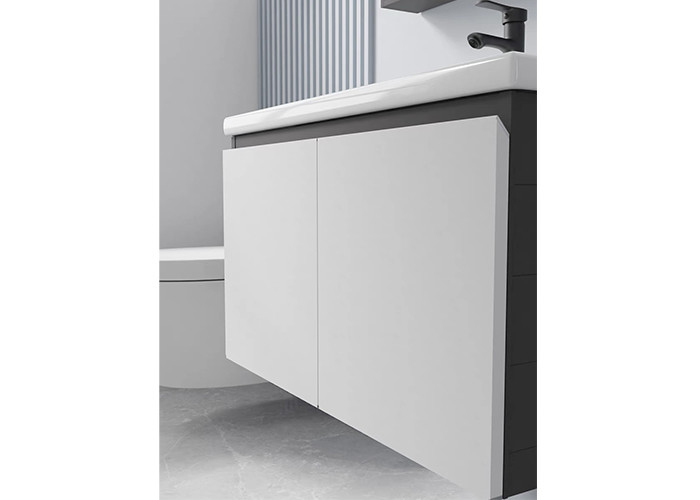 Luxury Floating Bathroom Vanity Supplier Mirror Cabinet Modern Matte White Wall Mounted Bathroom Vanity Set