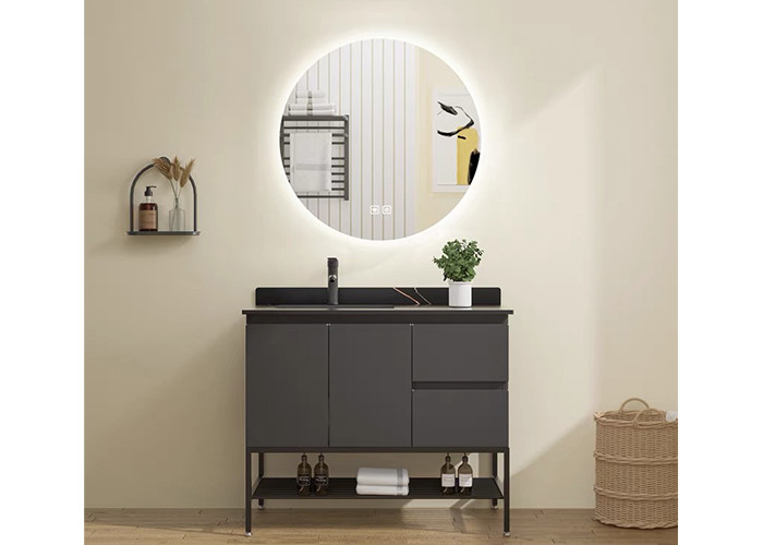 Acrylic Finish Bathroom Vanity Units Cabinet Solid Color With Drawer