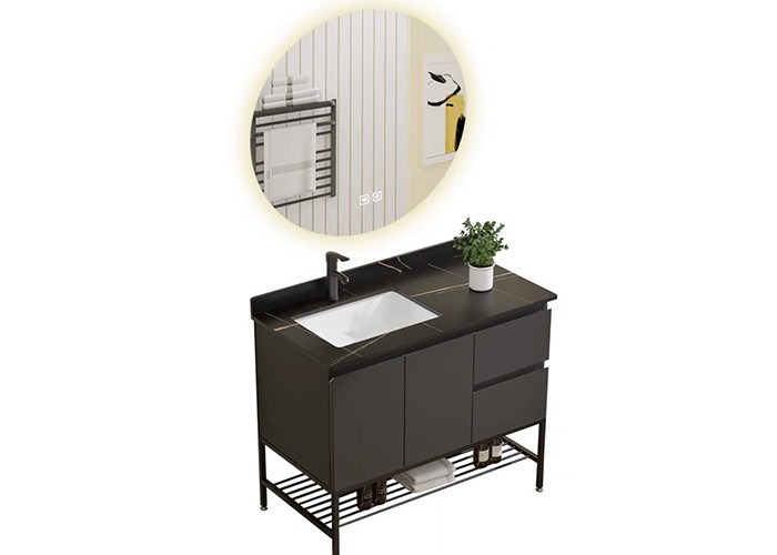 Acrylic Finish Bathroom Vanity Units Cabinet Solid Color With Drawer