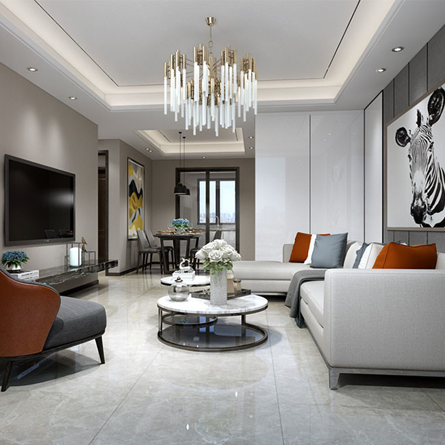 Anti Fouling Full Body Polished Glazed Porcelain Flooring Wall Tiles For Living Room