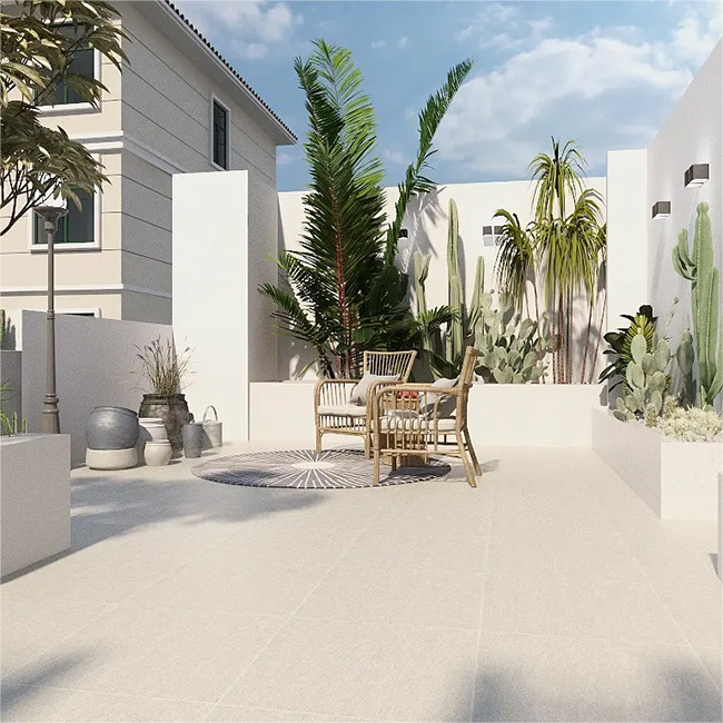 Gray R12 Matte Surface Rustic Outdoor Porcelain Floor Tile Non Slip