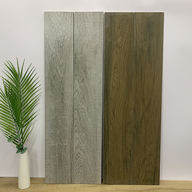 Rough Surface Full Body Porcelain Wood Effect Floor Tiles Anti Slip Wear Resistant