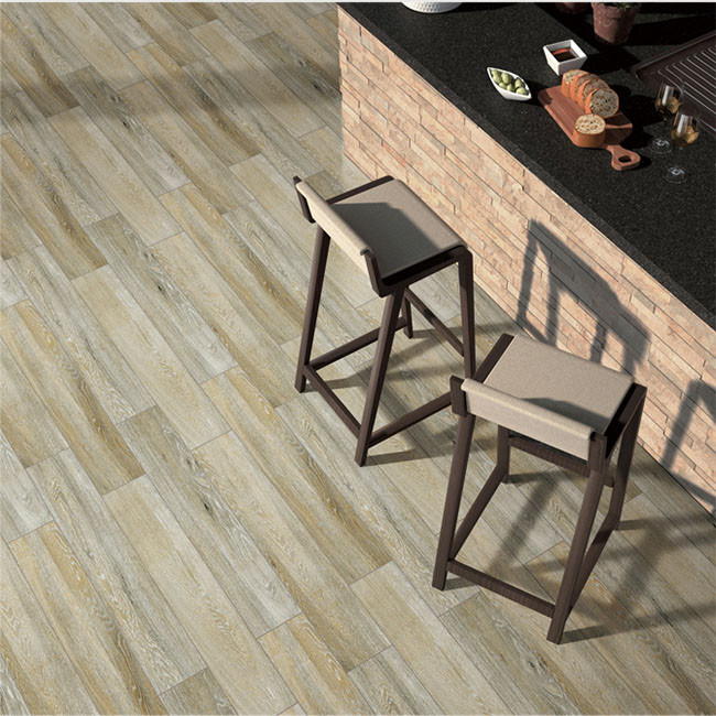 Rough Surface Full Body Porcelain Wood Effect Floor Tiles Anti Slip Wear Resistant