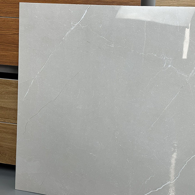 High Glossy Gray Nature Texture Glazed Polished Porcelain Floor Tiles 600*600mm