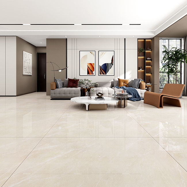 High Glossy Glazed Tiles Gray Color Natural Texture Porcelain Tiles 600*1200mm