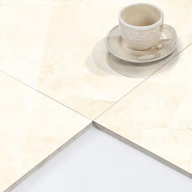 Light Yellow Polished Glazed Tiles Porcelain Wall Floor Marble Tiles Anti Slip 600*600mm
