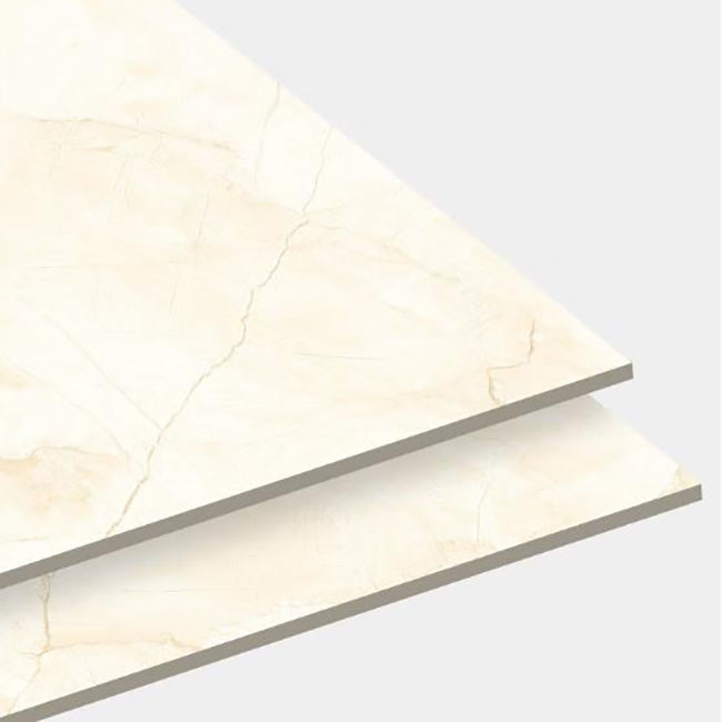 Light Yellow Polished Glazed Tiles Porcelain Wall Floor Marble Tiles Anti Slip 600*600mm