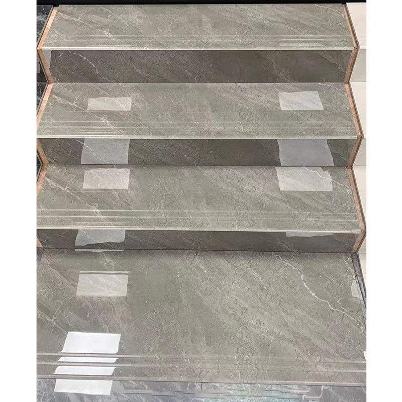 1200*470mm Marble Look Porcelain Tiles Full Body Polished Glazed Floor Stair Step Tiles
