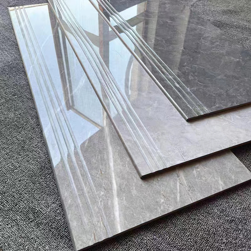 1200*470mm Marble Look Porcelain Tiles Full Body Polished Glazed Floor Stair Step Tiles