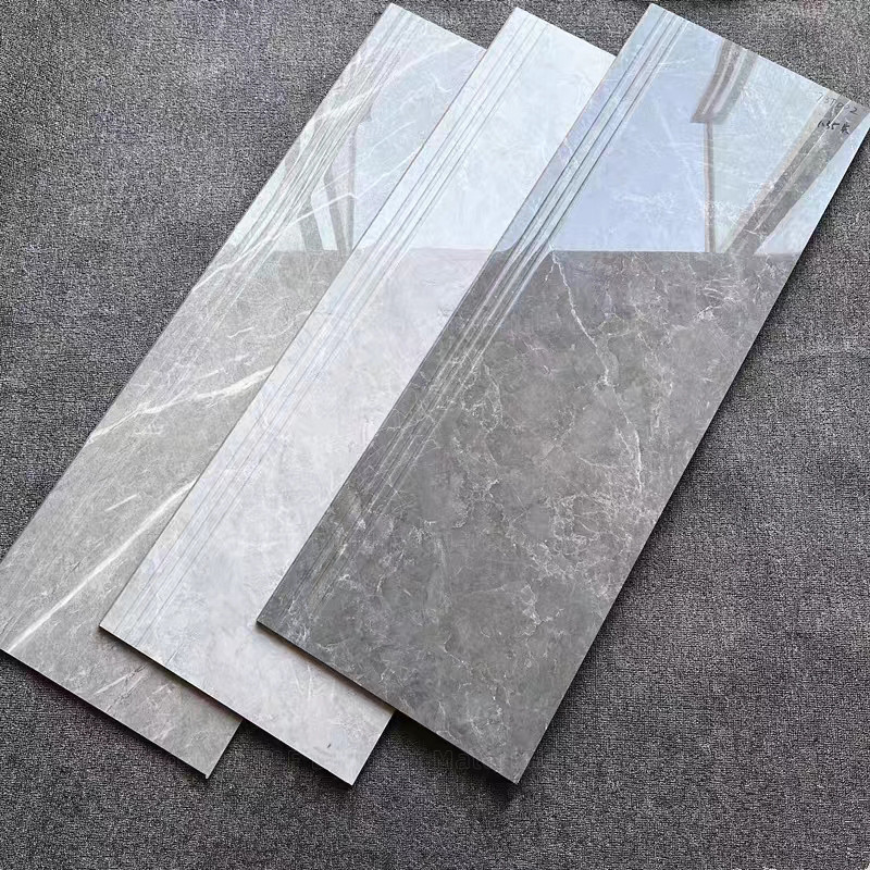 1200*470mm Marble Look Porcelain Tiles Full Body Polished Glazed Floor Stair Step Tiles