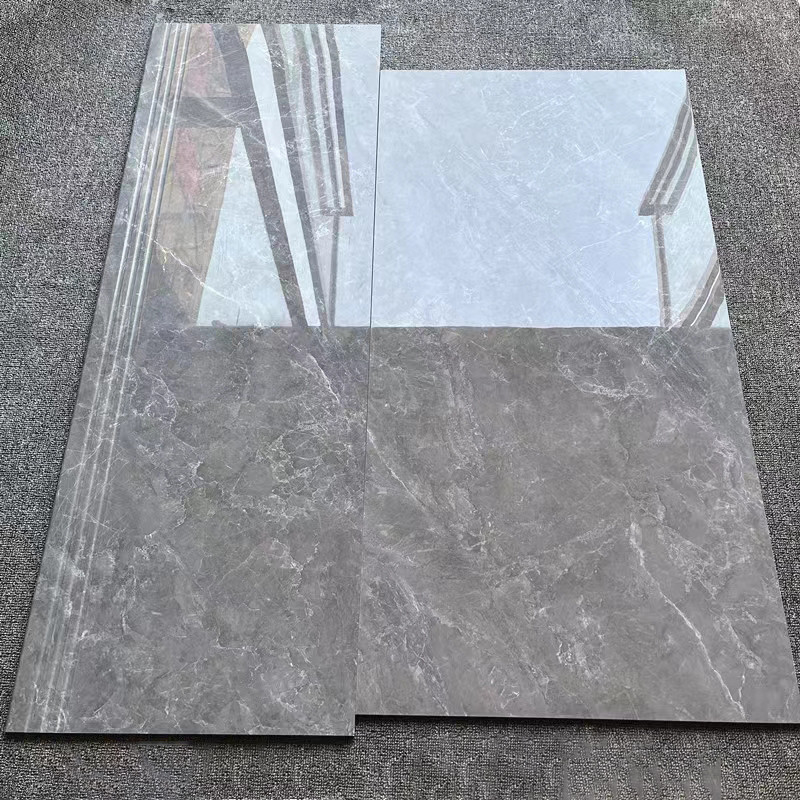 1200*470mm Marble Look Porcelain Tiles Full Body Polished Glazed Floor Stair Step Tiles