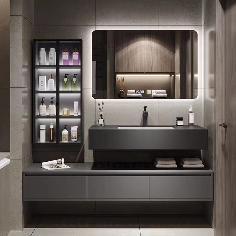 60cm Bathroom Vanity Units With Sink And Side Cabinet Wall Hung Waterproof Bathroom Cabinet Set