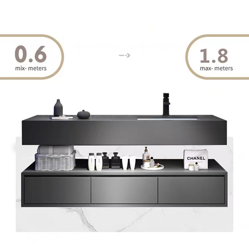 60cm Bathroom Vanity Units With Sink And Side Cabinet Wall Hung Waterproof Bathroom Cabinet Set