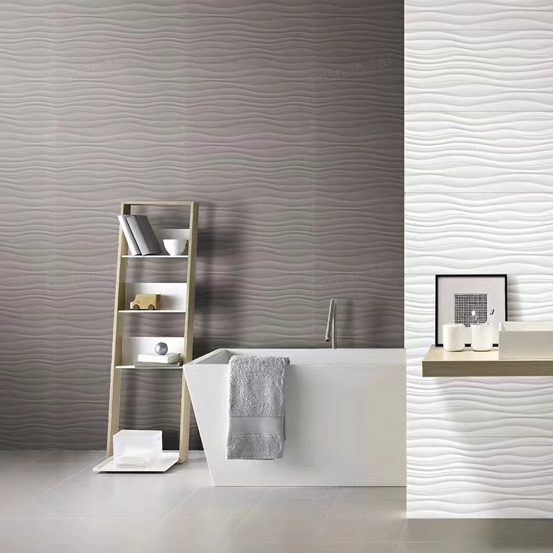 Villa Terrace Bathroom Toilet Balcony Porcelain Tiles 300x600mm Wave Model Matte Glazed Suface Full Body