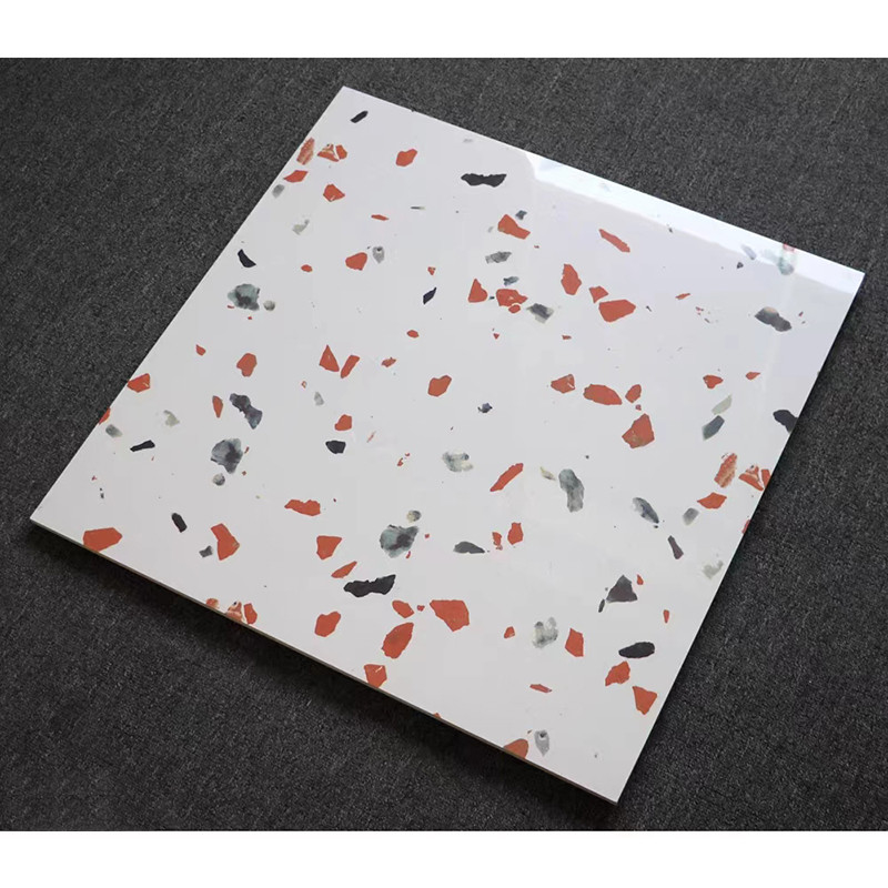 60x60cm High Gloss Polished Glazed Terrazzo Tiles For Living Room Kitchen Bathroom Wall Floor