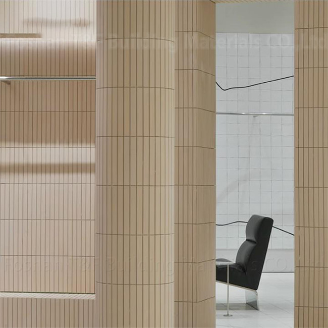 Mosaic Light Yellow Clothing Store Marble Stone Tile Long Strip Commercial Background Wall Tiles