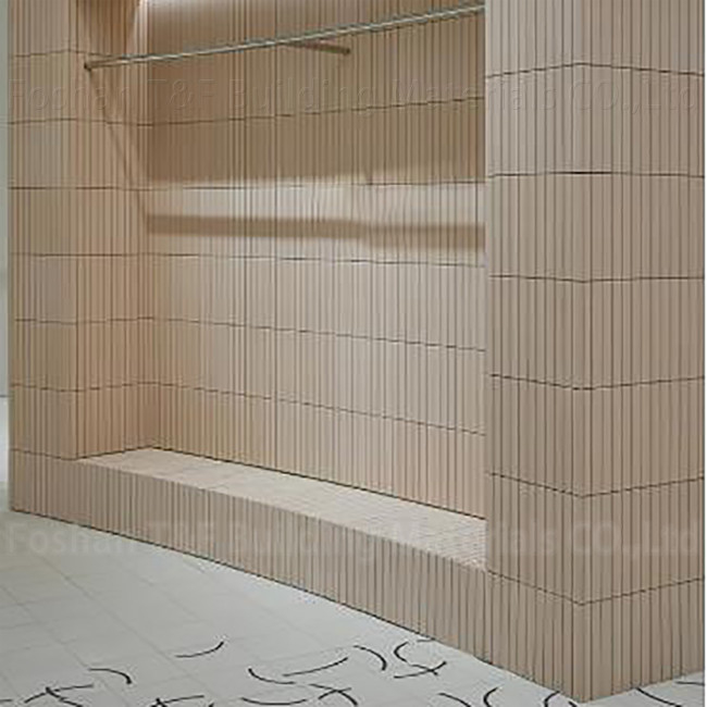 Mosaic Light Yellow Clothing Store Marble Stone Tile Long Strip Commercial Background Wall Tiles