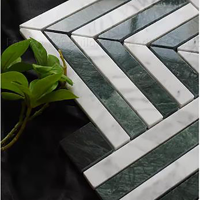 Stone Mosaic Marble Non Slip Floor Tile For Dining Room Kitchen Washroom