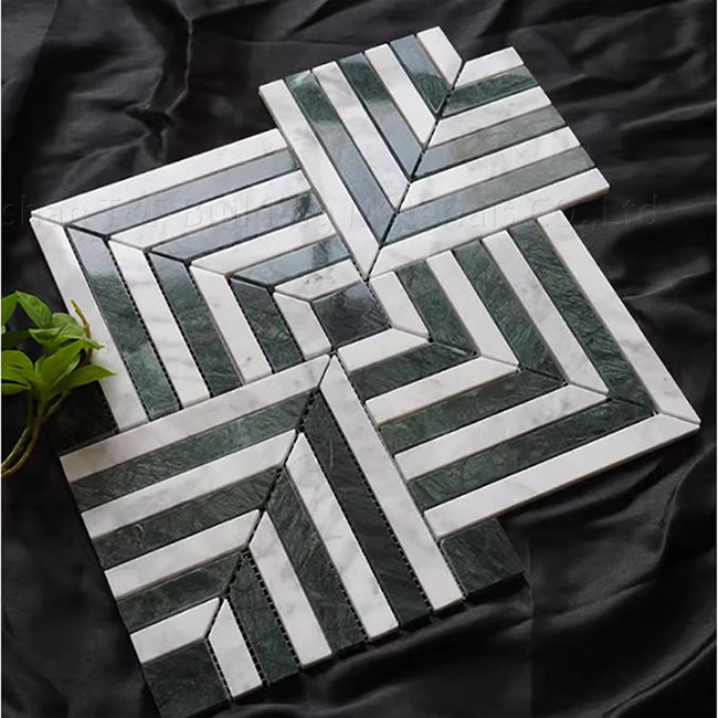 Stone Mosaic Marble Non Slip Floor Tile For Dining Room Kitchen Washroom
