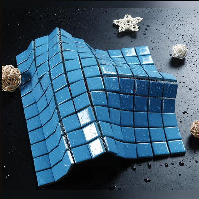 Square Swimming Pool Mosaic Tile Indoor Fish Pool Ceramic Outdoor Landscape Wall Ground Blue