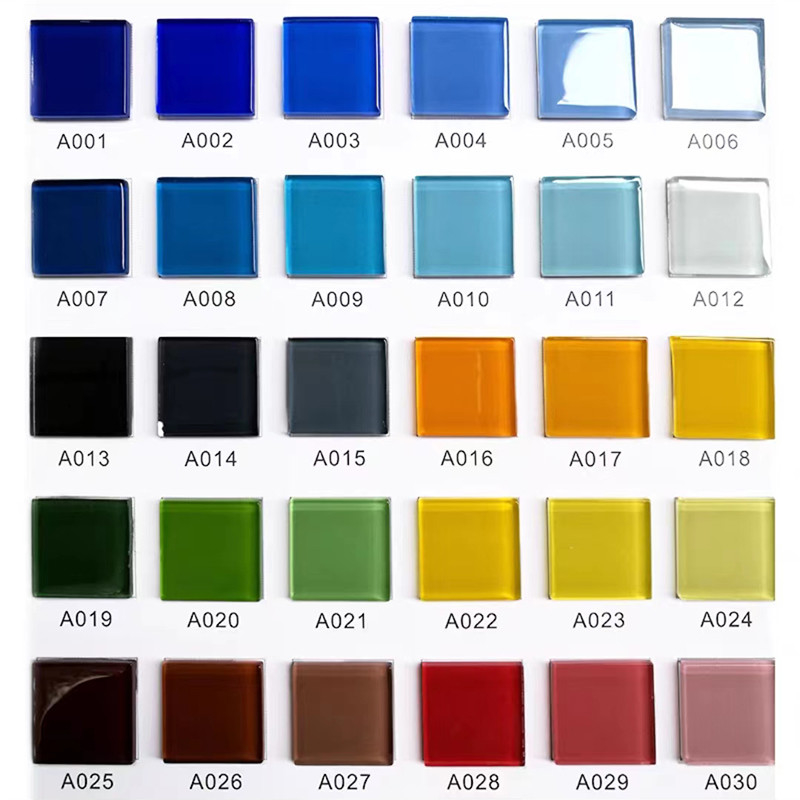300x300mm Crystal Glass Mosaic Floor Wall Tile For Bathroom Swimming Pool Kitchen Backsplash