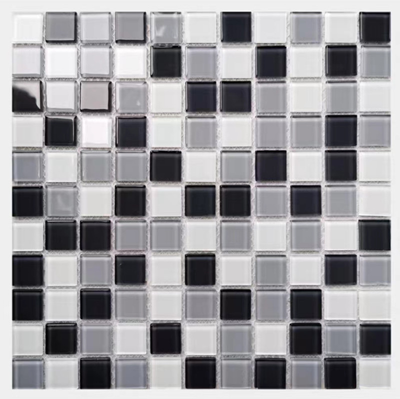 300x300mm Crystal Glass Mosaic Floor Wall Tile For Bathroom Swimming Pool Kitchen Backsplash