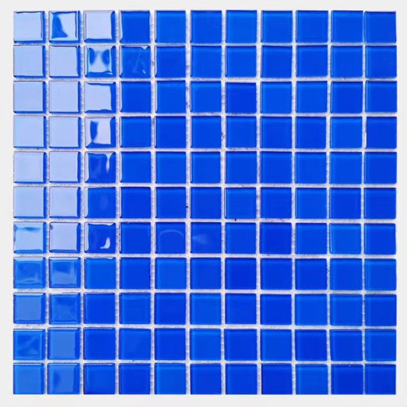 300x300mm Crystal Glass Mosaic Floor Wall Tile For Bathroom Swimming Pool Kitchen Backsplash