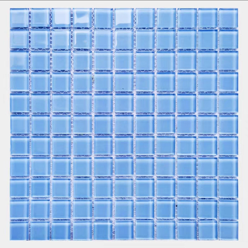 300x300mm Crystal Glass Mosaic Floor Wall Tile For Bathroom Swimming Pool Kitchen Backsplash